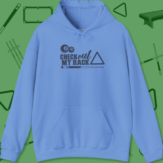 A Hoodie with billiards-themed design from Crossbank Clothing