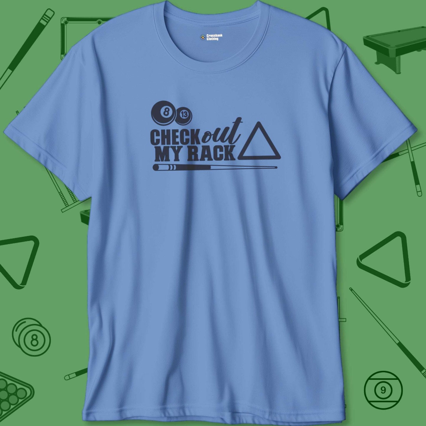 A T-Shirt with billiards-themed design from Crossbank Clothing