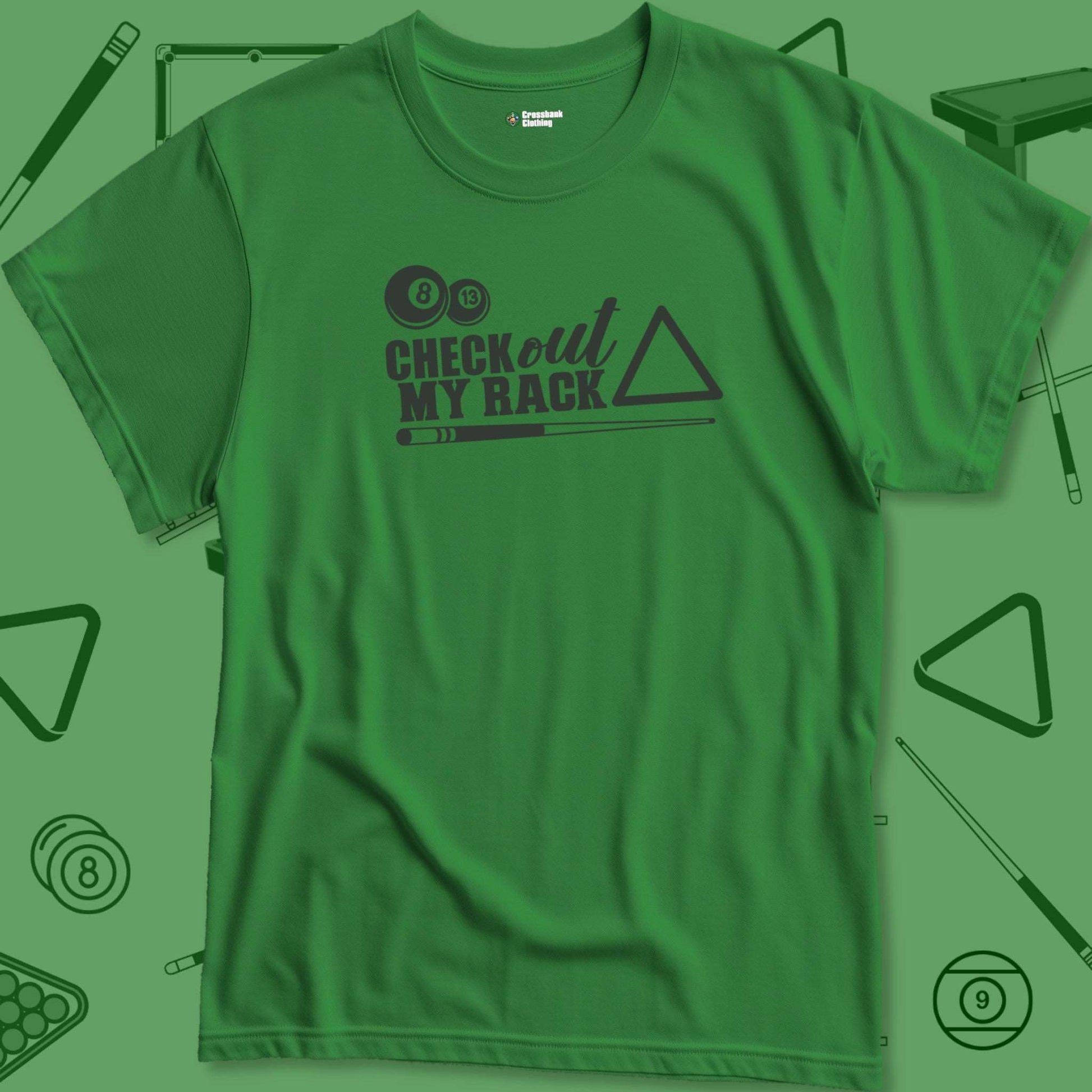 A T-Shirt with billiards-themed design from Crossbank Clothing