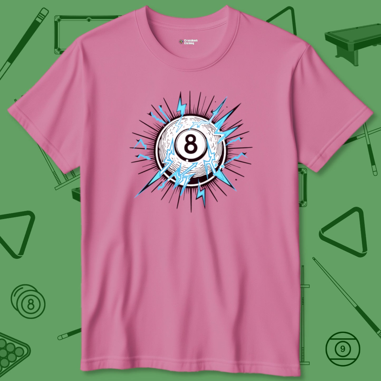 A T-Shirt with billiards-themed design from Crossbank Clothing