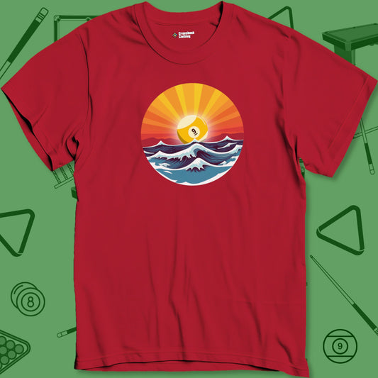 A T-Shirt with billiards-themed design from Crossbank Clothing