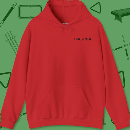 A Hoodie with billiards-themed design from Crossbank Clothing