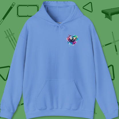 A Hoodie with billiards-themed design from Crossbank Clothing