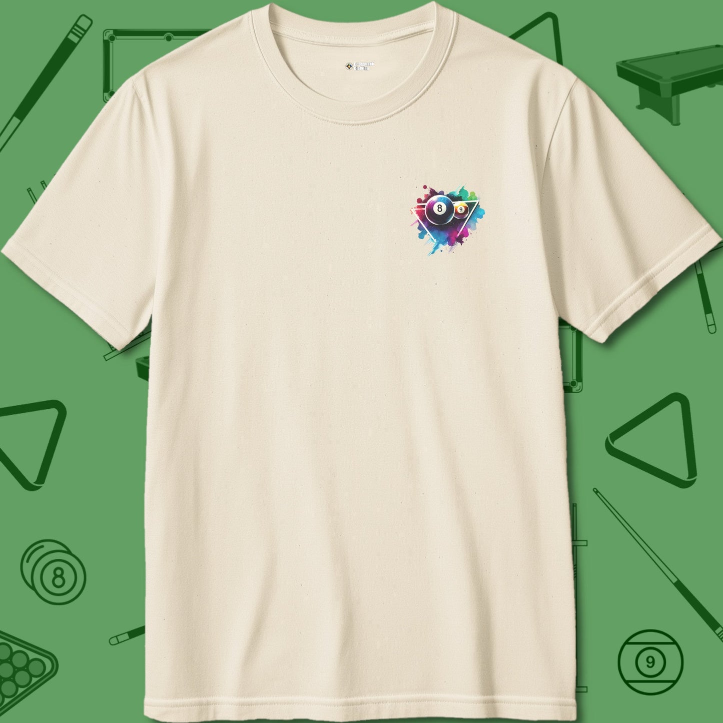 A T-Shirt with billiards-themed design from Crossbank Clothing