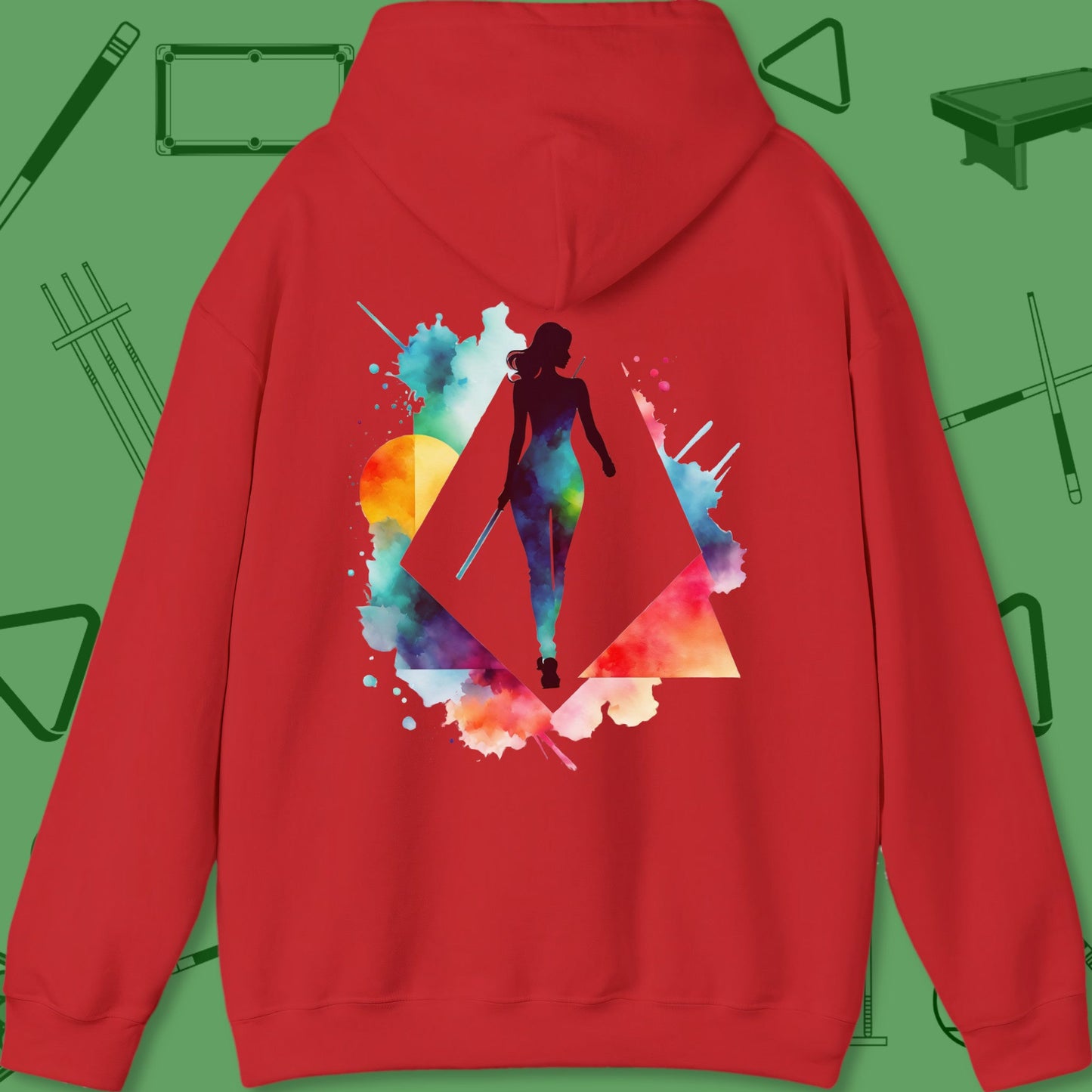 A Hoodie with billiards-themed design from Crossbank Clothing