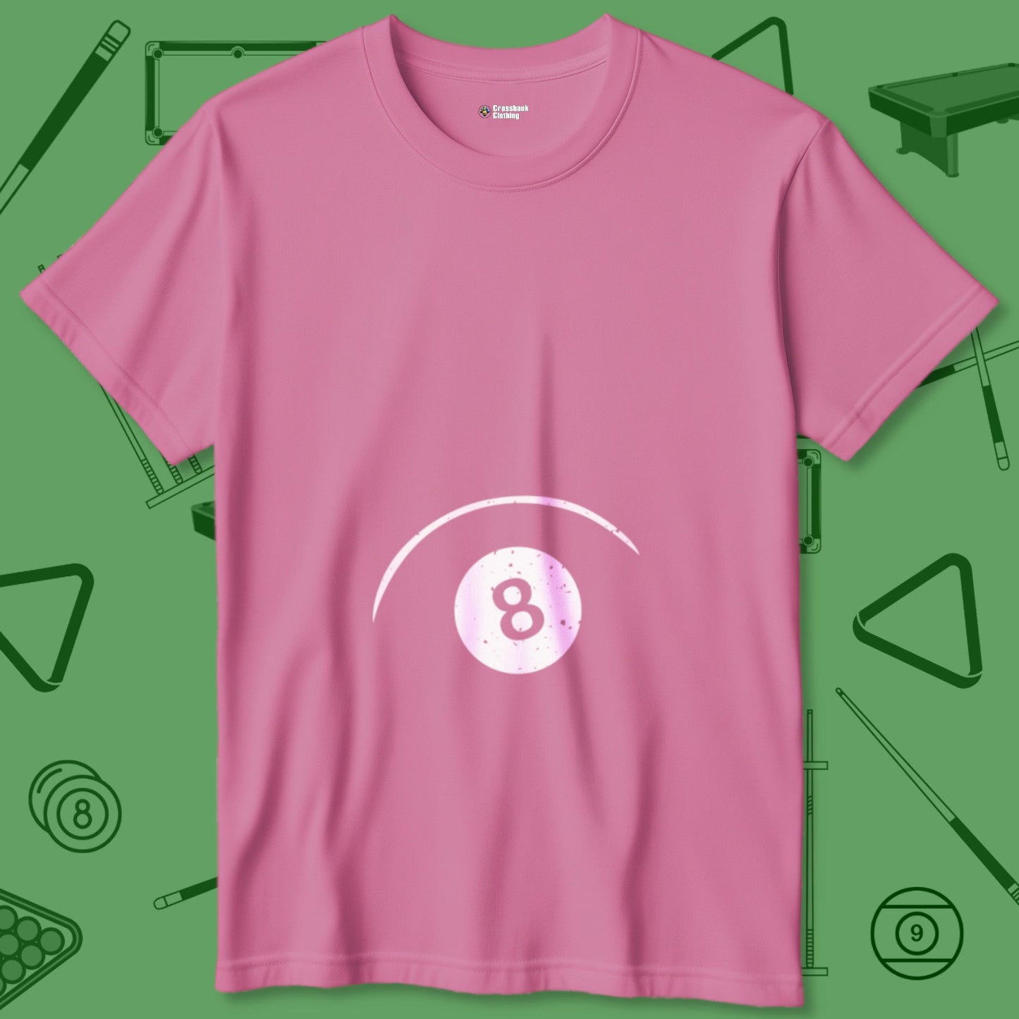 A T-Shirt with billiards-themed design from Crossbank Clothing