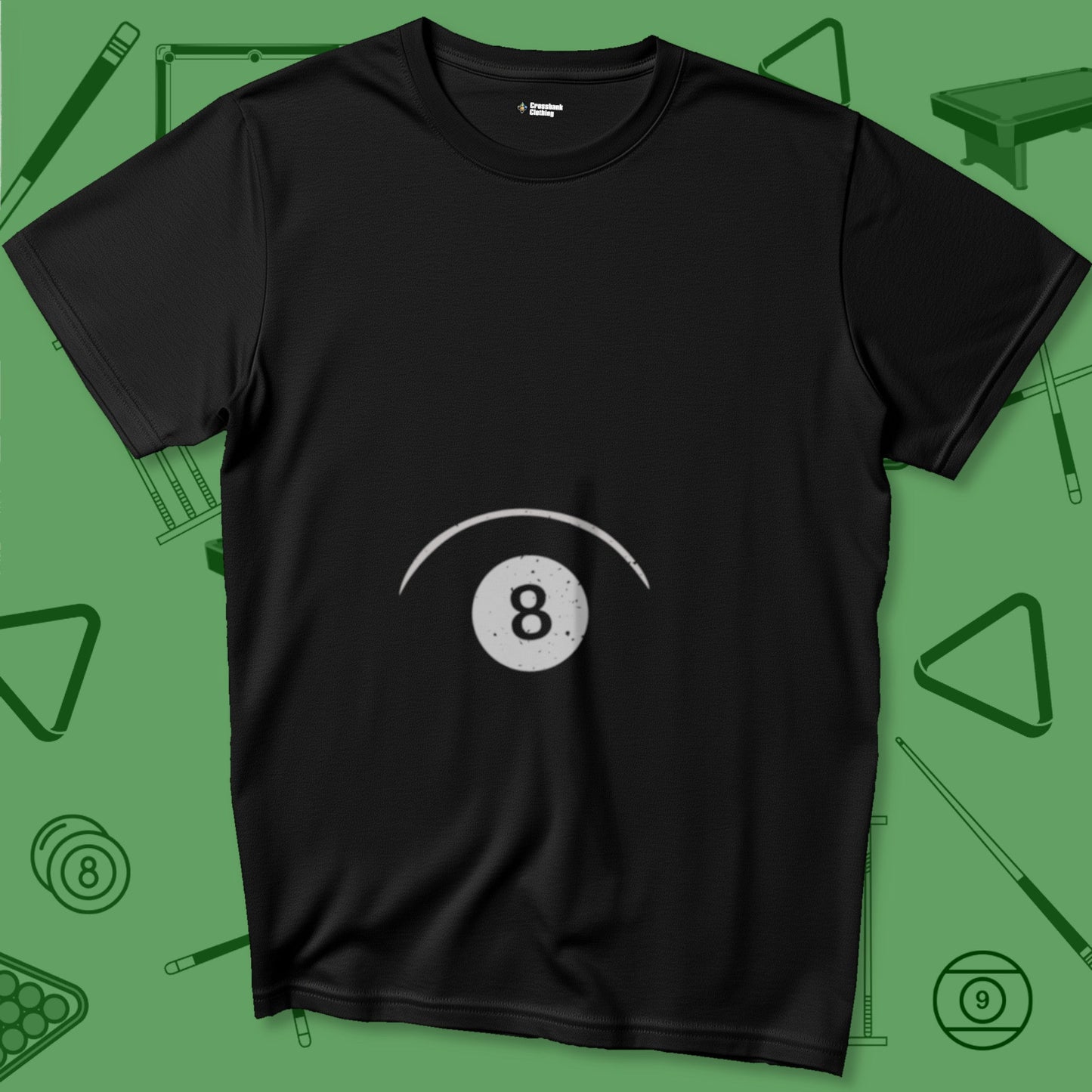 A T-Shirt with billiards-themed design from Crossbank Clothing