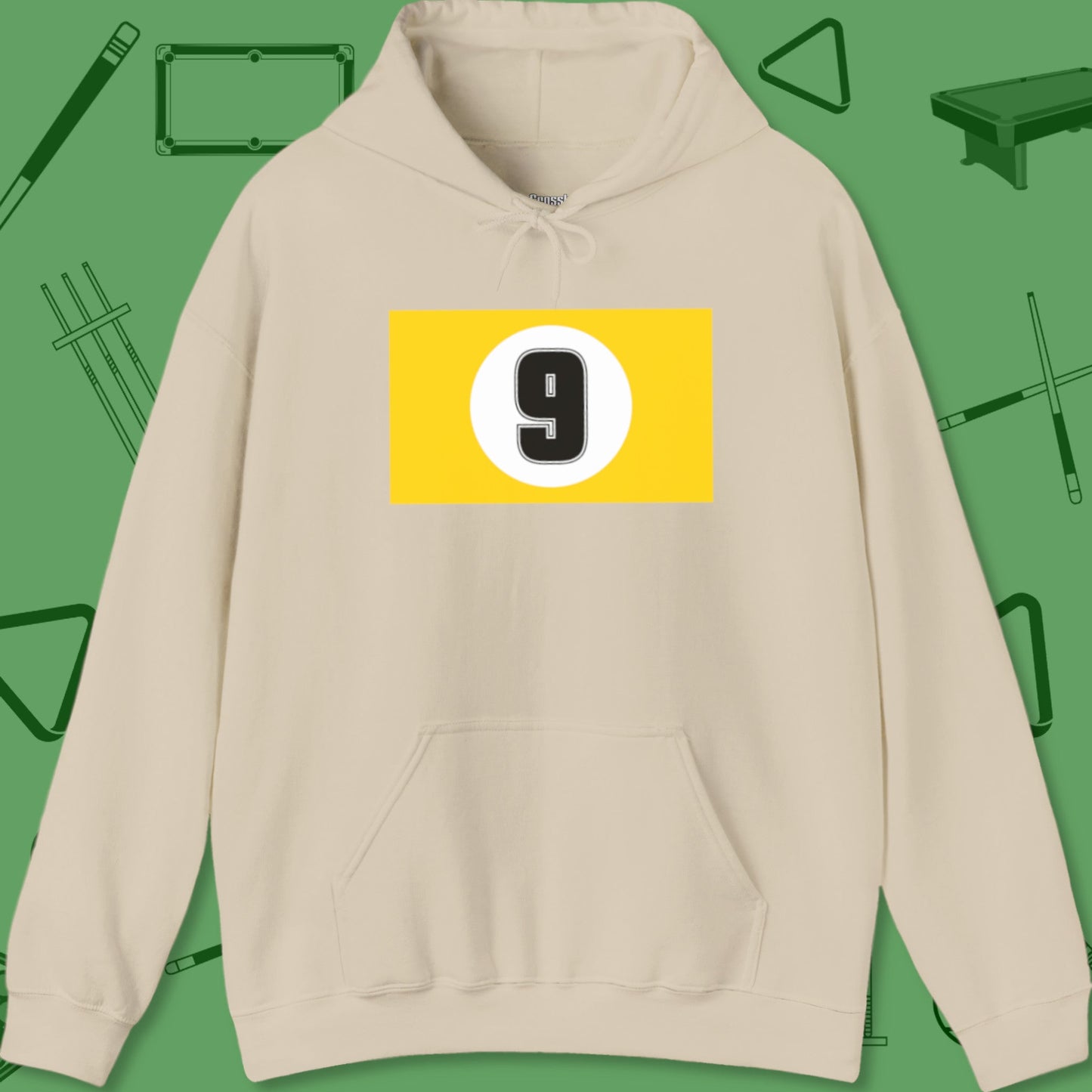 A Hoodie with billiards-themed design from Crossbank Clothing