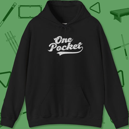 A Hoodie with billiards-themed design from Crossbank Clothing