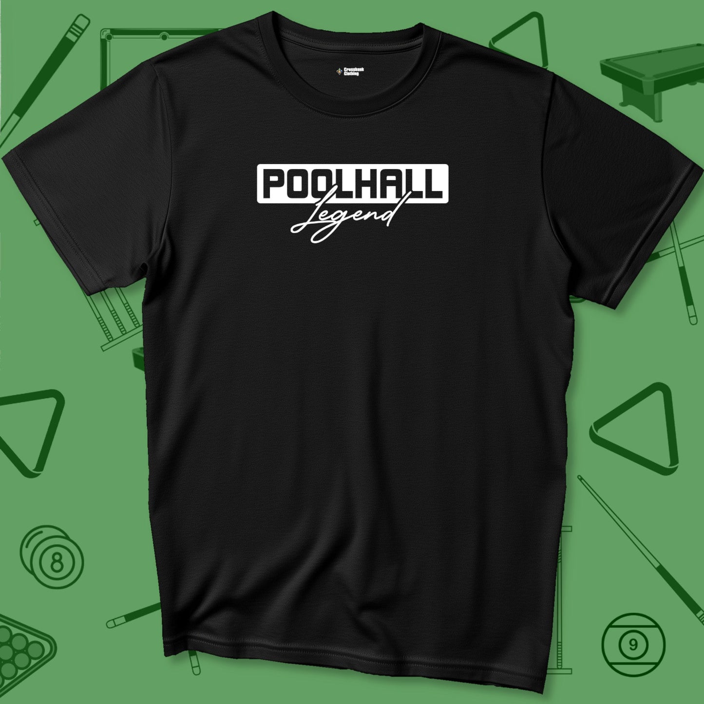 A T-Shirt with billiards-themed design from Crossbank Clothing