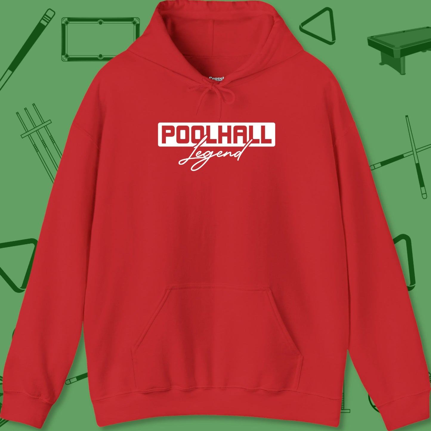 A Hoodie with billiards-themed design from Crossbank Clothing