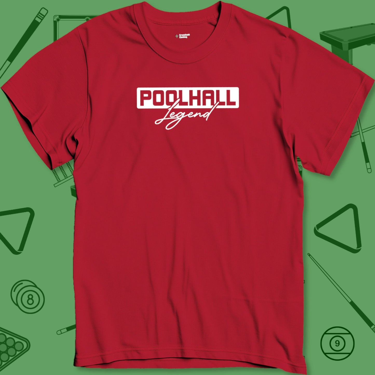 A T-Shirt with billiards-themed design from Crossbank Clothing