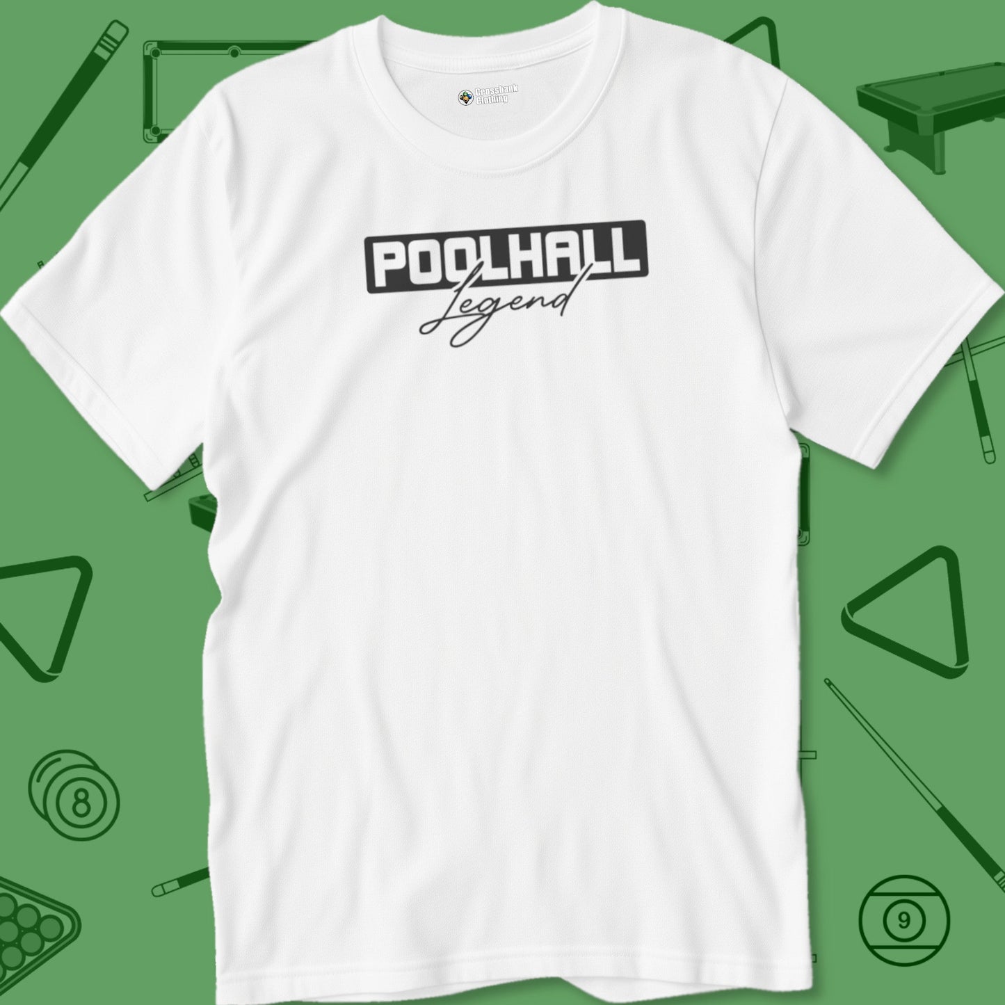 A T-Shirt with billiards-themed design from Crossbank Clothing