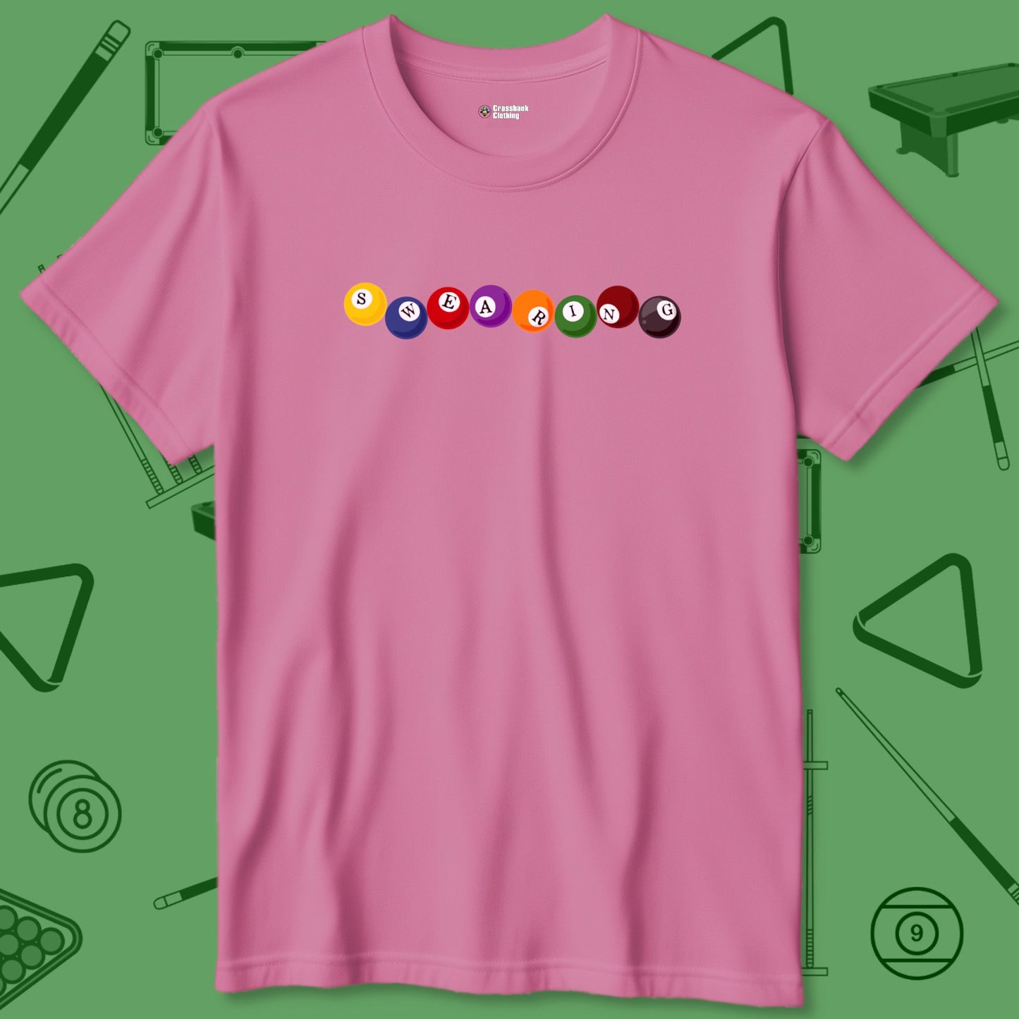 A T-Shirt with billiards-themed design from Crossbank Clothing