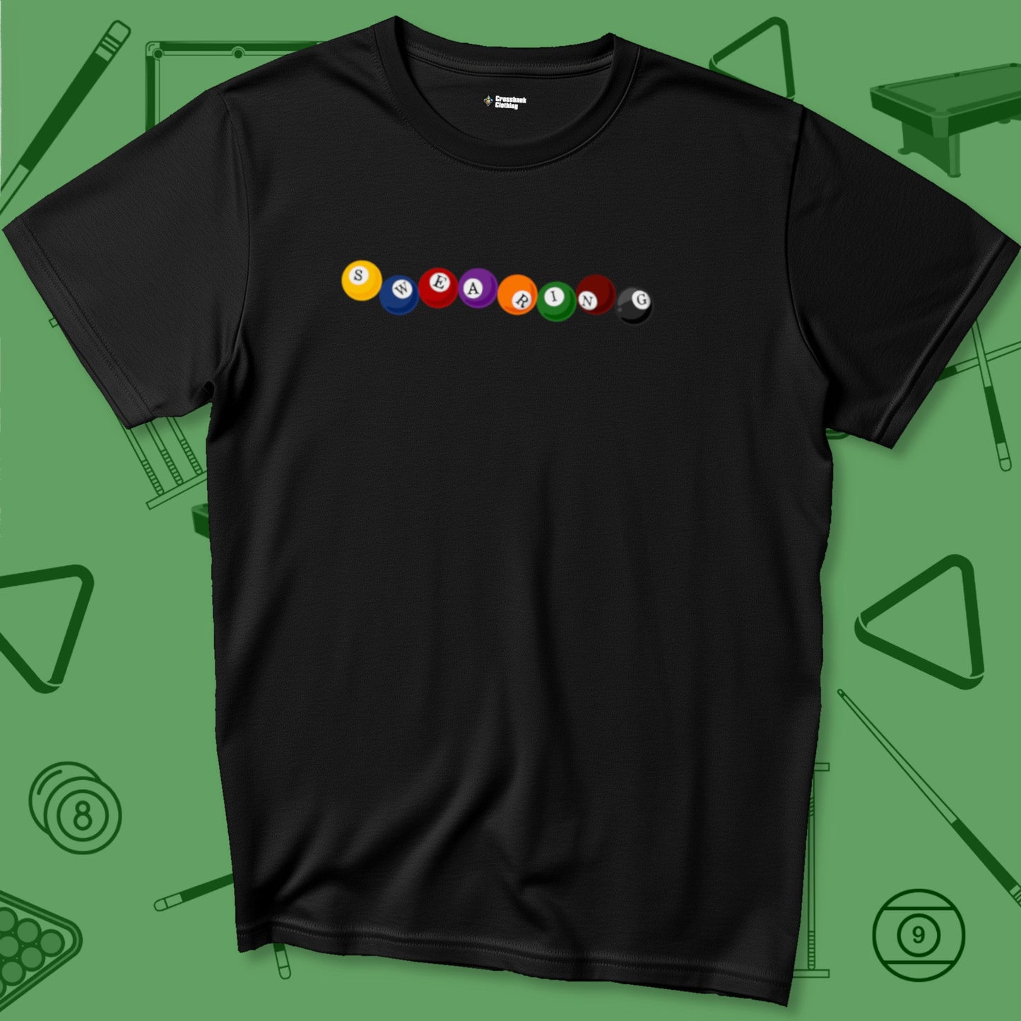 A T-Shirt with billiards-themed design from Crossbank Clothing