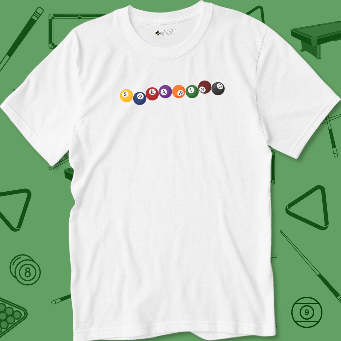 A T-Shirt with billiards-themed design from Crossbank Clothing