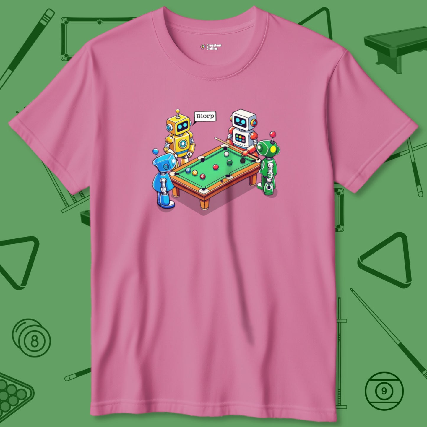 A T-Shirt with billiards-themed design from Crossbank Clothing