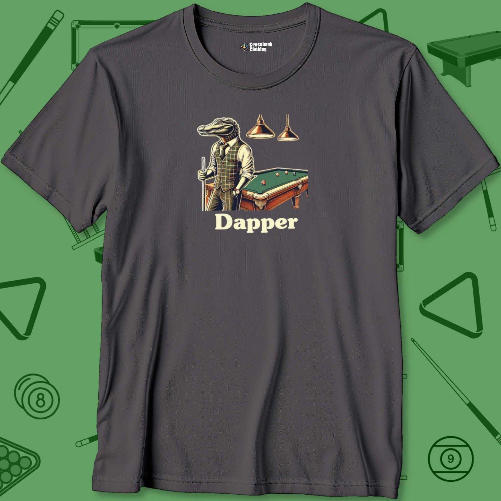 A T-Shirt with billiards-themed design from Crossbank Clothing