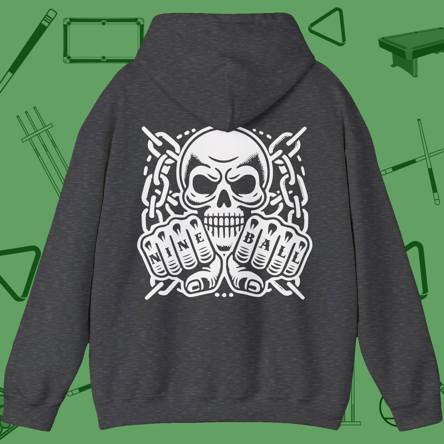 Skull & Chains Nine Ball Billiards Hoodie