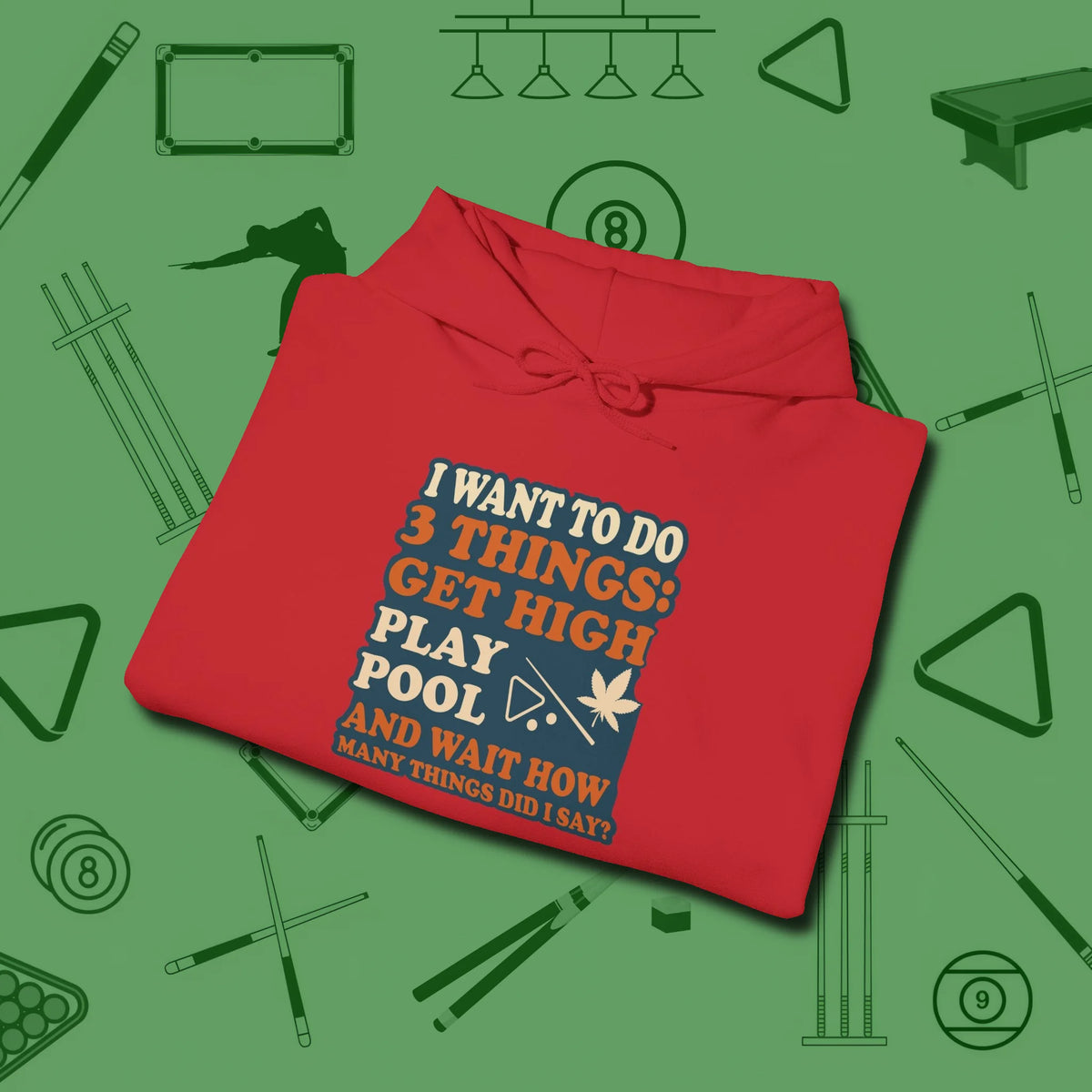 3 Things Hoodie, folded view, in Red fashion with break-and-run energy