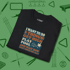 3 Things T-Shirt, folded view, in Black clean lines for dirty minds