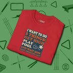 3 Things T-Shirt, folded view, in Red confidence stitched in every seam