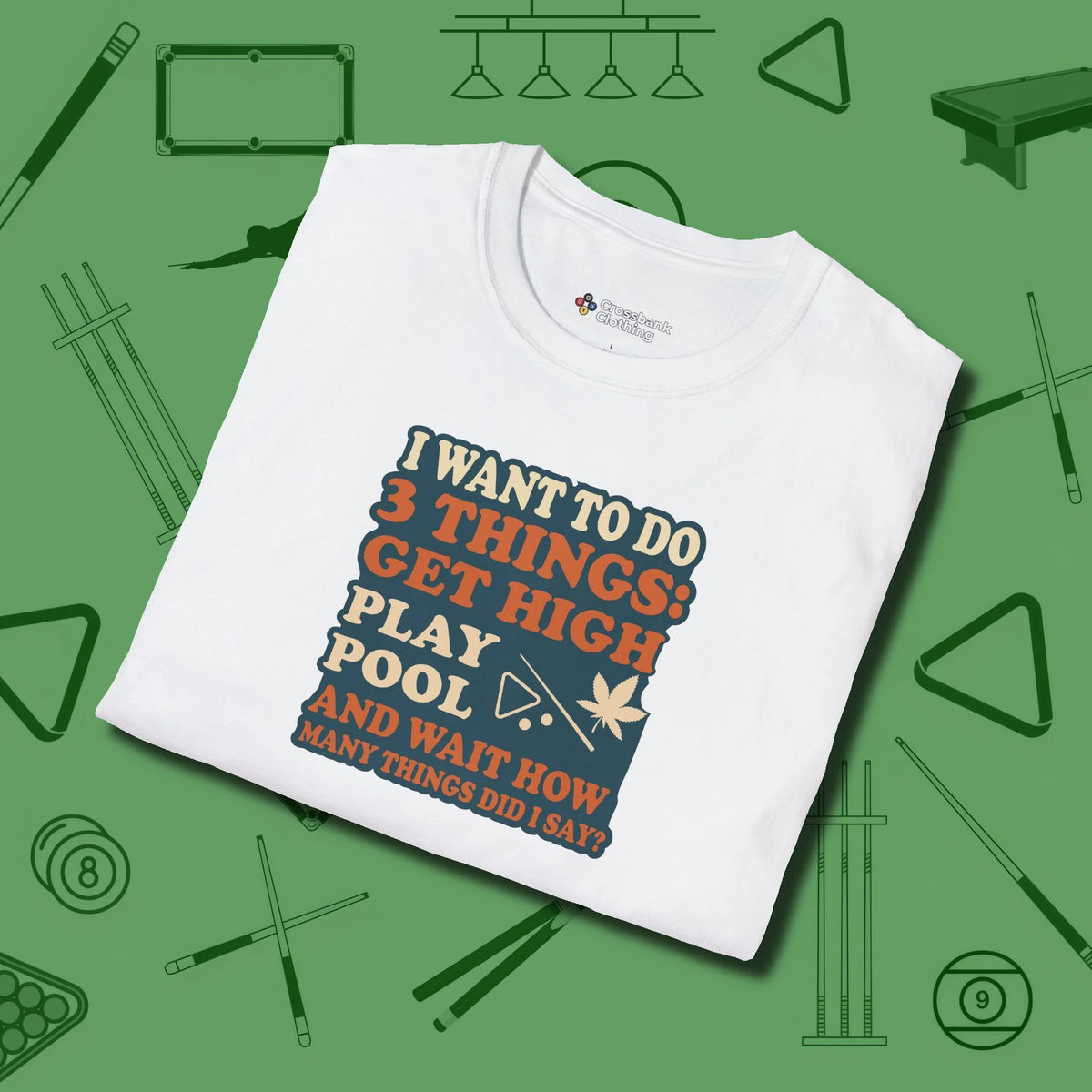 3 Things T-Shirt, folded view, in White precise, confident, always in control