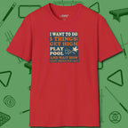 3 Things T-Shirt, front view, in Red smart enough for the felt and the street