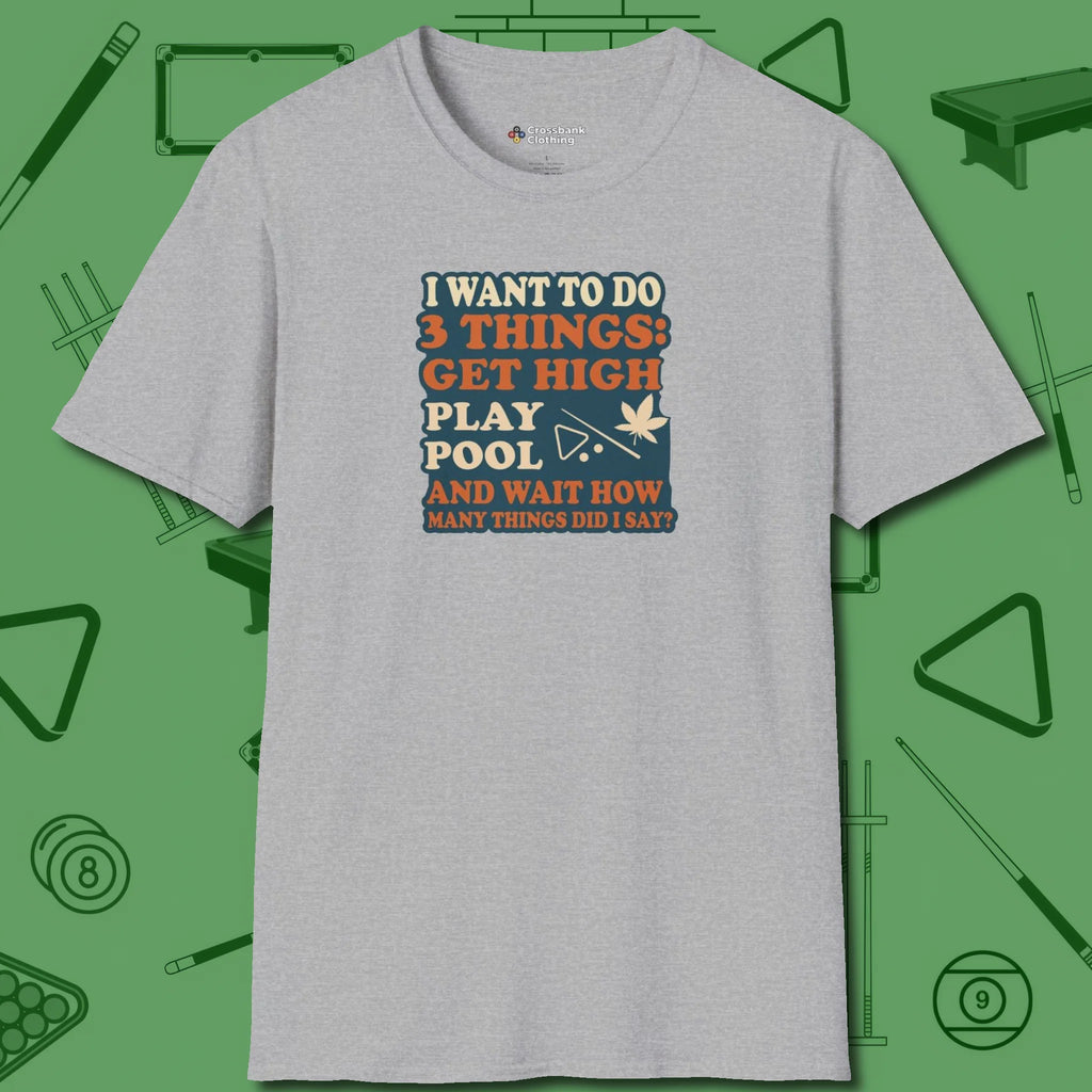 3 Things T-Shirt, front view, in Sport Grey attitude built for the long haul