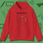 6 Keys to Billiards Success (E.A.T.A.S.S.) Hoodie, front view, in Red dress for the shot you want to take