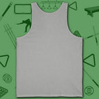 6 Keys to Billiards Success (E.A.T.A.S.S.) Tank Top, in Athletic Heather color, pool tank top, back view