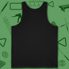 6 Keys to Billiards Success (E.A.T.A.S.S.) Tank Top, in Black color, pool tank top, back view