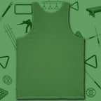 6 Keys to Billiards Success (E.A.T.A.S.S.) Tank Top, in Leaf color, pool tank top, back view