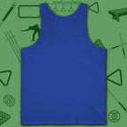 6 Keys to Billiards Success (E.A.T.A.S.S.) Tank Top, in True Royal color, pool tank top, back view