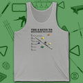 6 Keys to Billiards Success (E.A.T.A.S.S.) Tank Top, in Athletic Heather color, pool tank top, front view