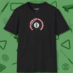 8 Ball Beer and Bad Decisions T-Shirt, front view, in Black where cue control meets personal style