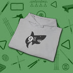 Pool Shark Hoodie, in Sport Grey color, billiards shirt, folded view