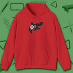 Pool Shark Hoodie, in Red color, billiards shirt, front view