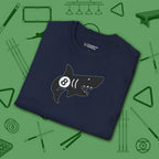 Pool Shark T-Shirt, in Navy color, billiards shirt, folded view