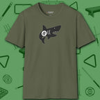 Pool Shark T-Shirt, in Military Green color, billiards shirt, front view
