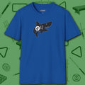 Pool Shark T-Shirt, in Royal color, billiards shirt, front view