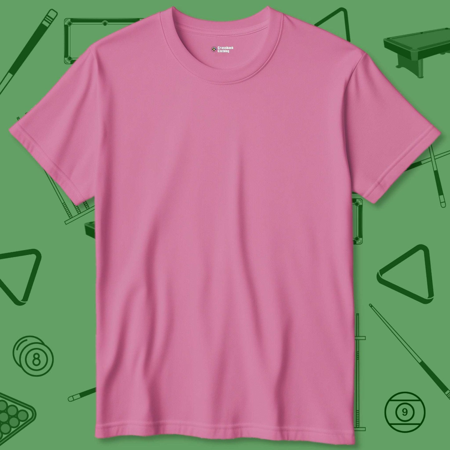 A T-Shirt with billiards-themed design from Crossbank Clothing