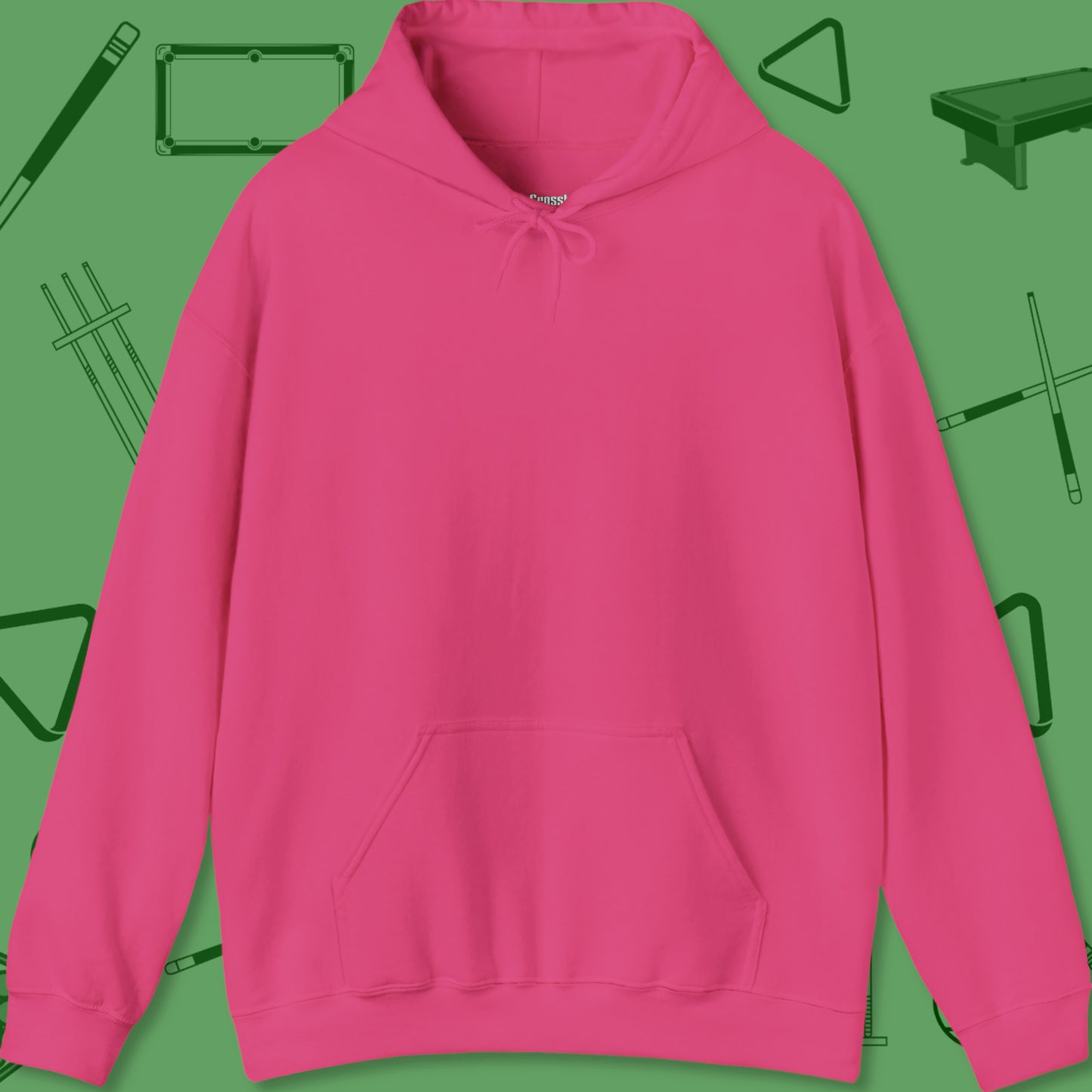 A Hoodie with billiards-themed design from Crossbank Clothing