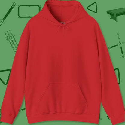 A Hoodie with billiards-themed design from Crossbank Clothing