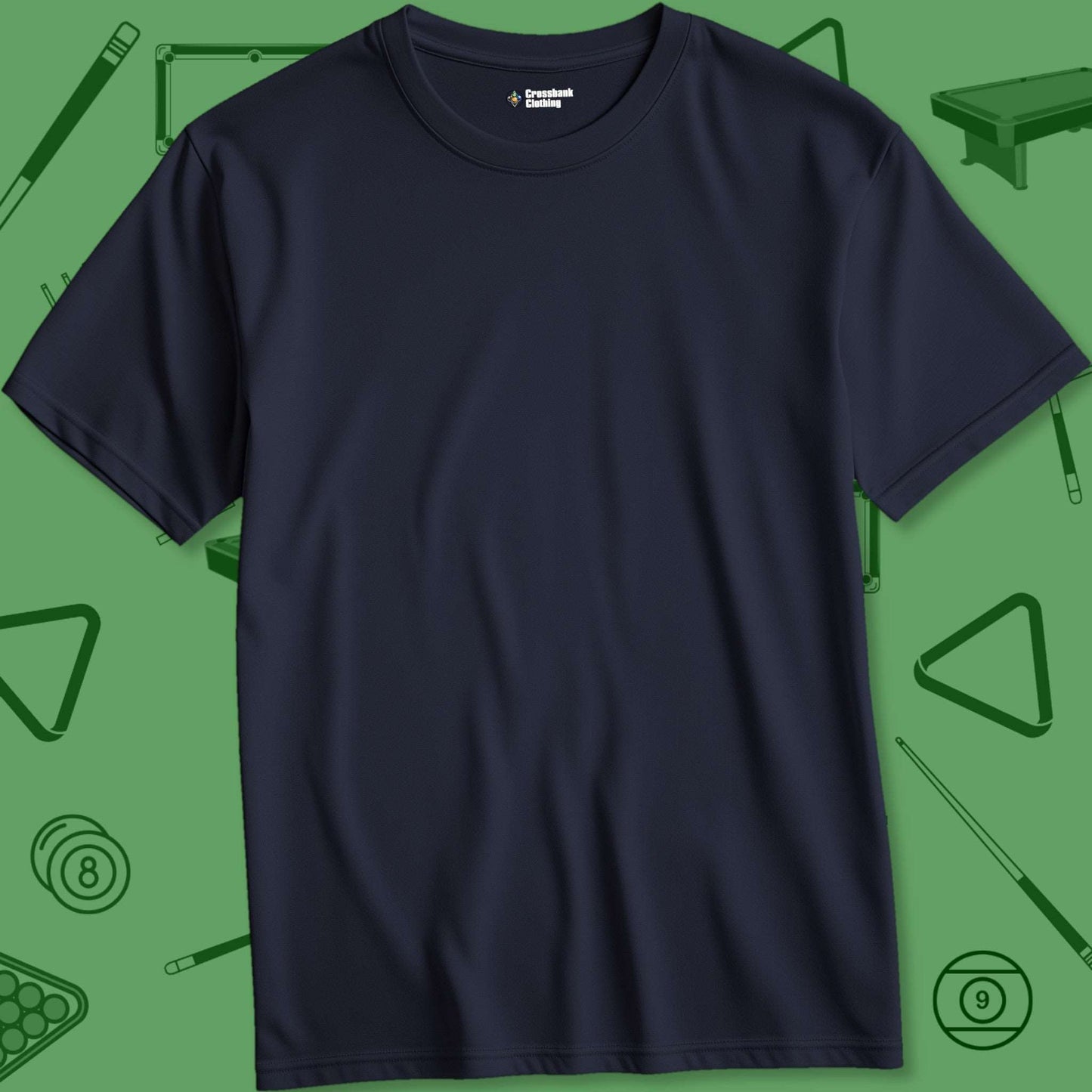 A T-Shirt with billiards-themed design from Crossbank Clothing