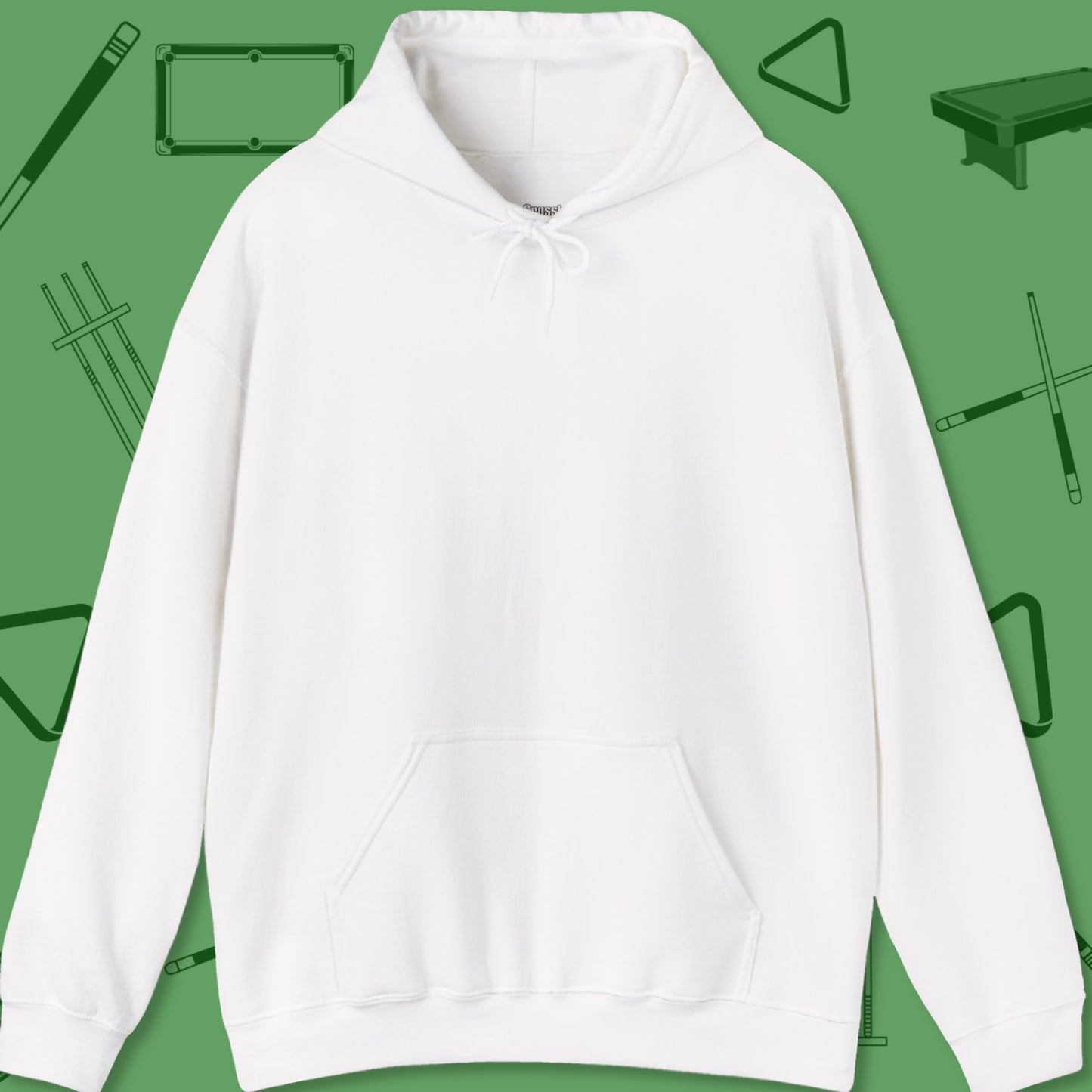 A Hoodie with billiards-themed design from Crossbank Clothing