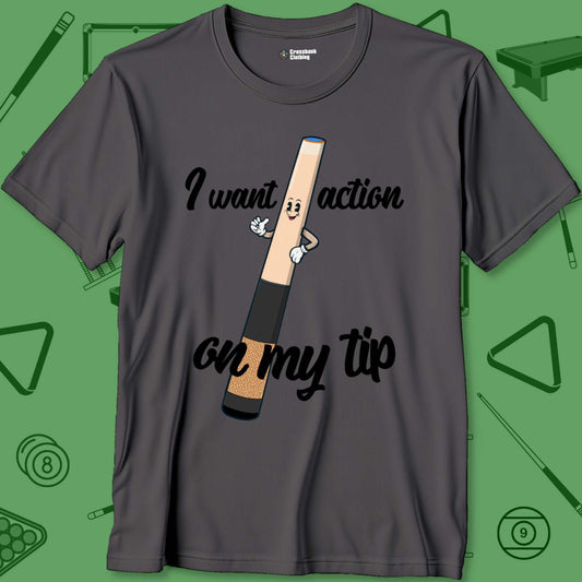 A T-Shirt with billiards-themed design from Crossbank Clothing