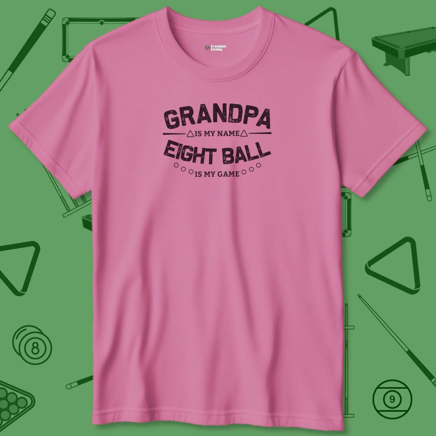 A T-Shirt with billiards-themed design from Crossbank Clothing