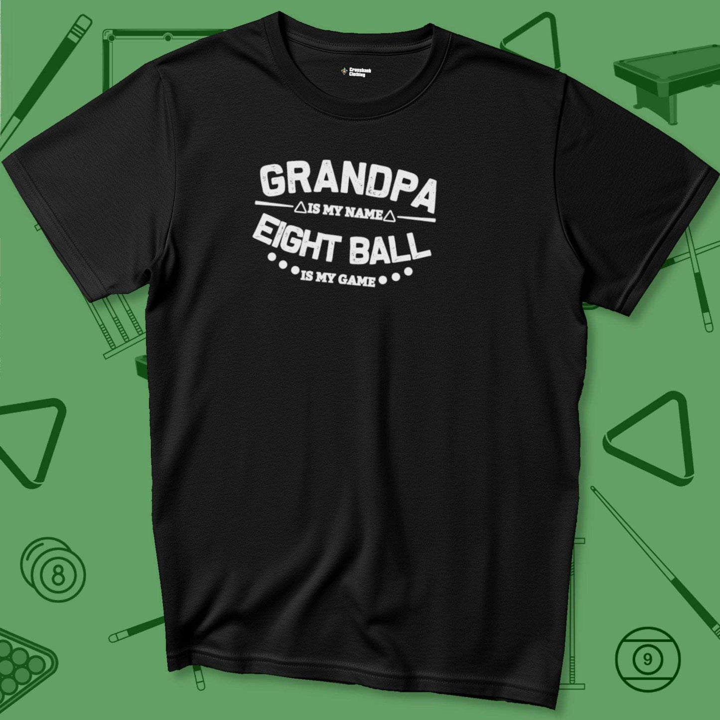 A T-Shirt with billiards-themed design from Crossbank Clothing