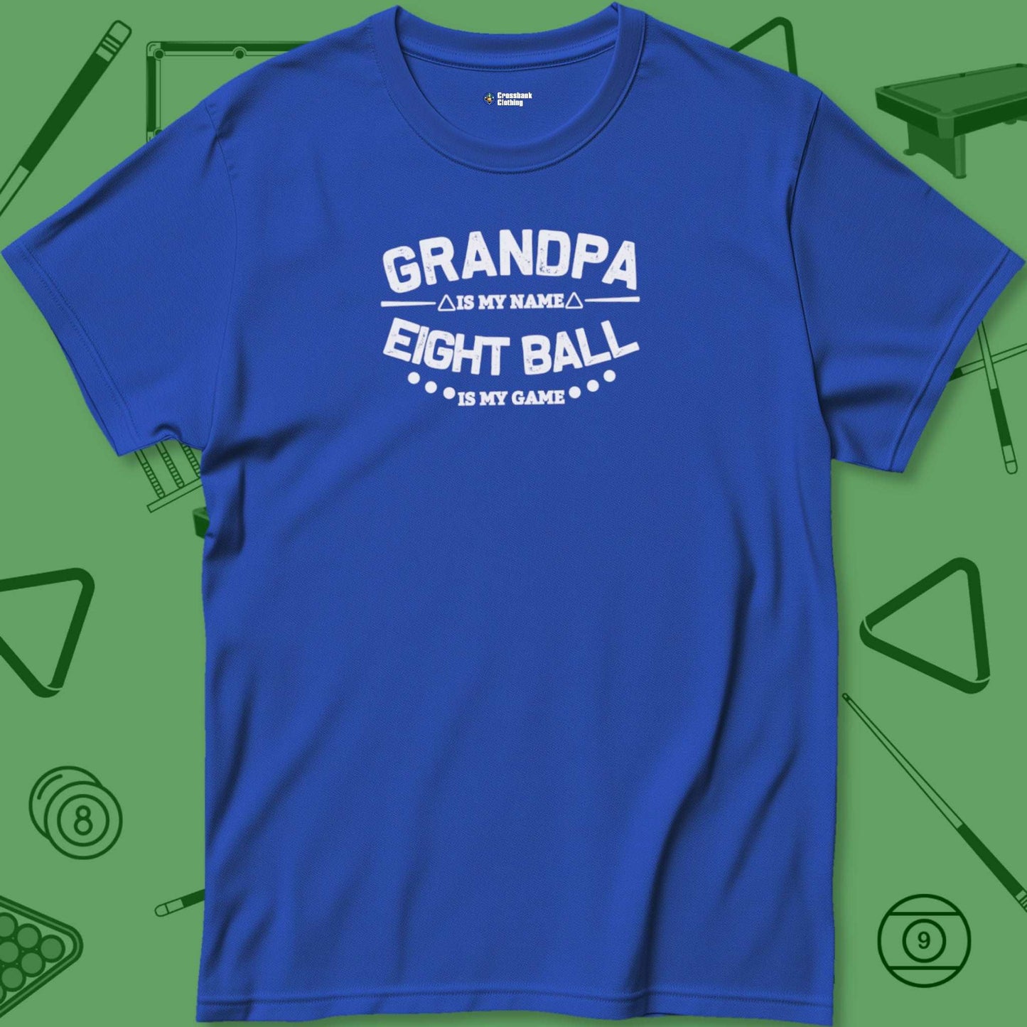 A T-Shirt with billiards-themed design from Crossbank Clothing